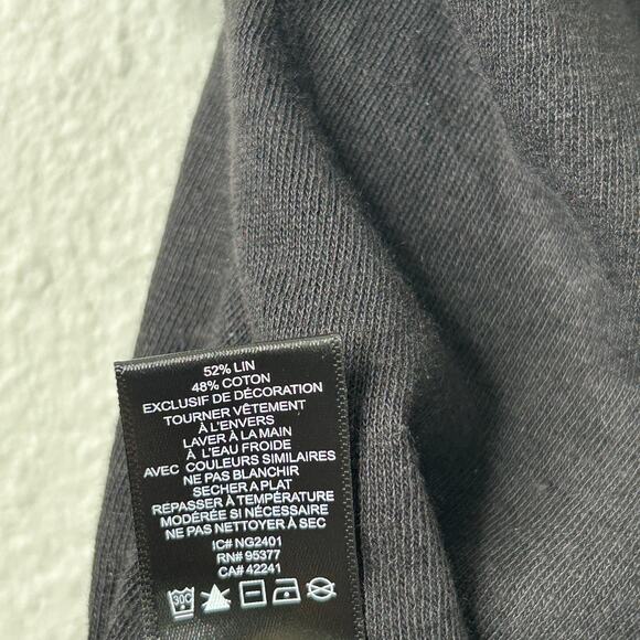 Sanctuary T-Shirt Size Small Black Easy Breeze Peasant Split Neck Linen Cotton - Picture 6 of 6